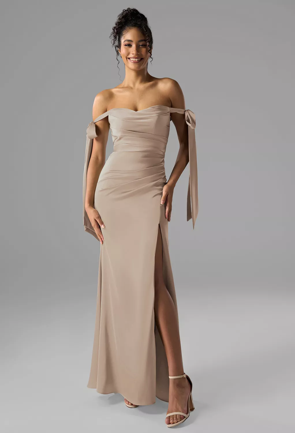 AW Shauna Taupe  Bridesmaid Dresses